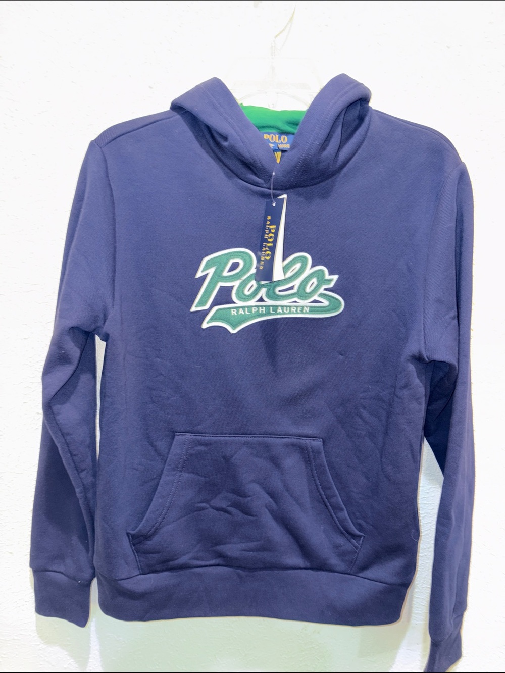 Polo by Ralph Lauren Navy Hoodie with Green Logo
